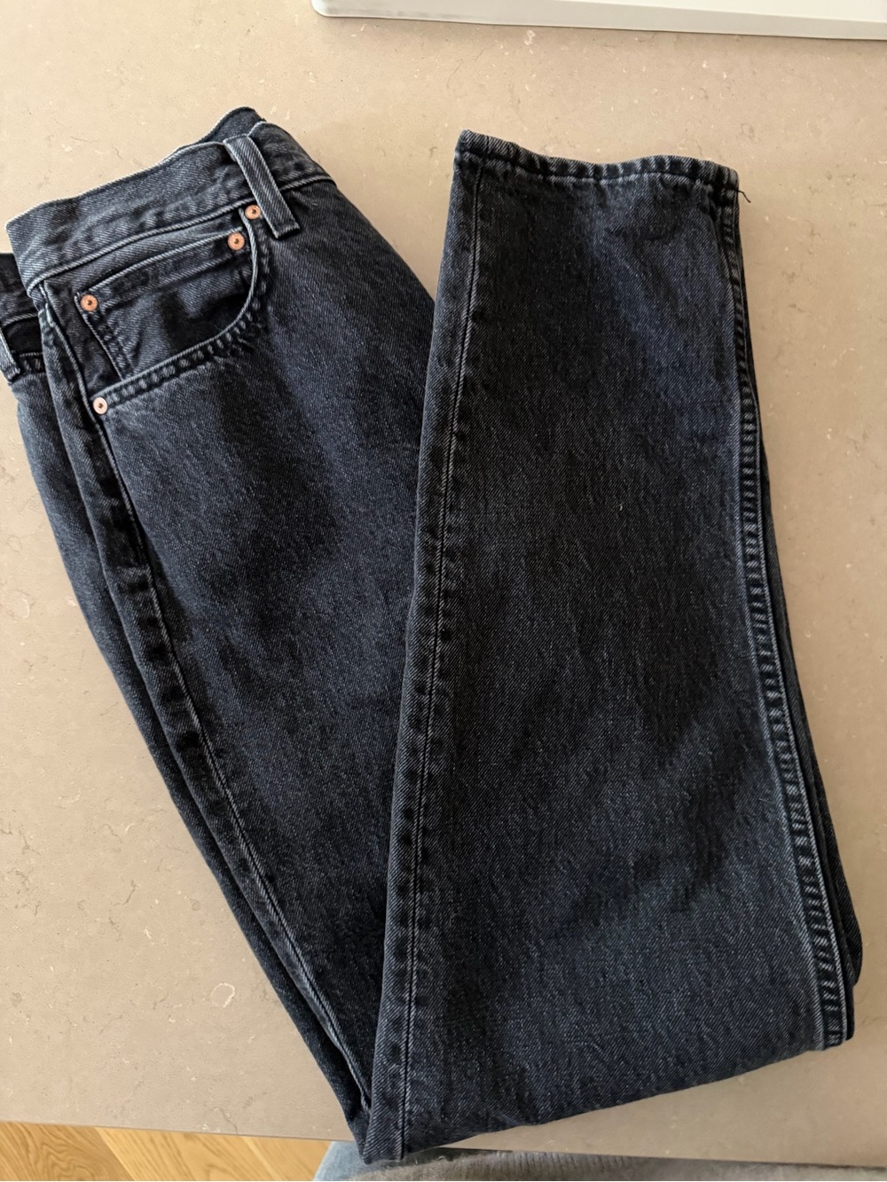 Denim Forum Black Washed BF High Rise Loose